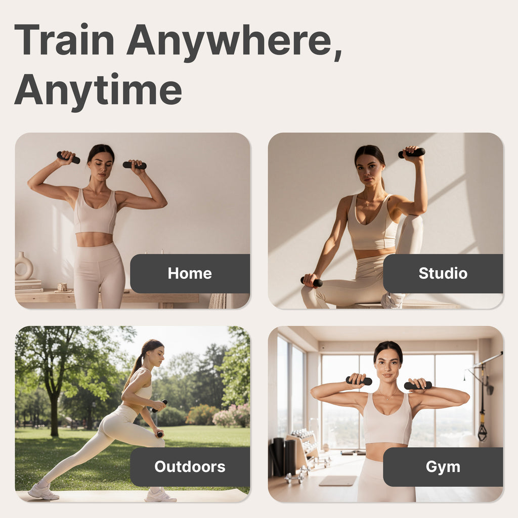 Hanteln Set 2x1 kg – Kurzhanteln / Kurzhantelset für Zuhause, Fitness & Home Workout, Neopren Handhanteln mit Sandfüllung für Frauen & Männer, Anfänger, Schwarz