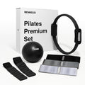 Pilates Set für Zuhause – Pilates Zubehör Set mit Gymnastikball, Yoga Ring, Resistance Bands & Gewichtsmanschetten. Pilates Essential Kit in Geschenkbox