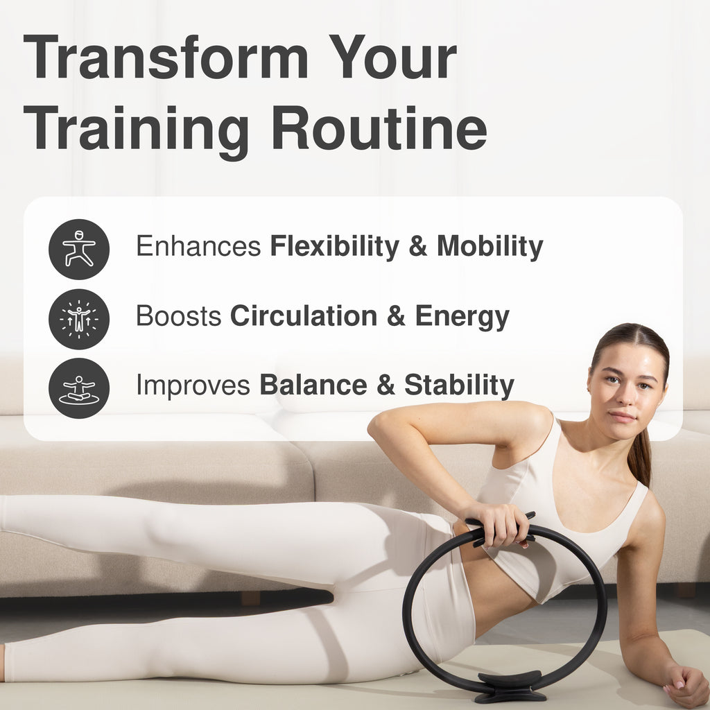 BEWEGO 5-in-1 Premium Pilates Set Für Zuhause Mit Pilates Ring, Soft-Ball, Widerstandsbändern & Gewichten - Elegantes Geschenk Für Frauen, Die Ästhetik & Qualität Schätzen