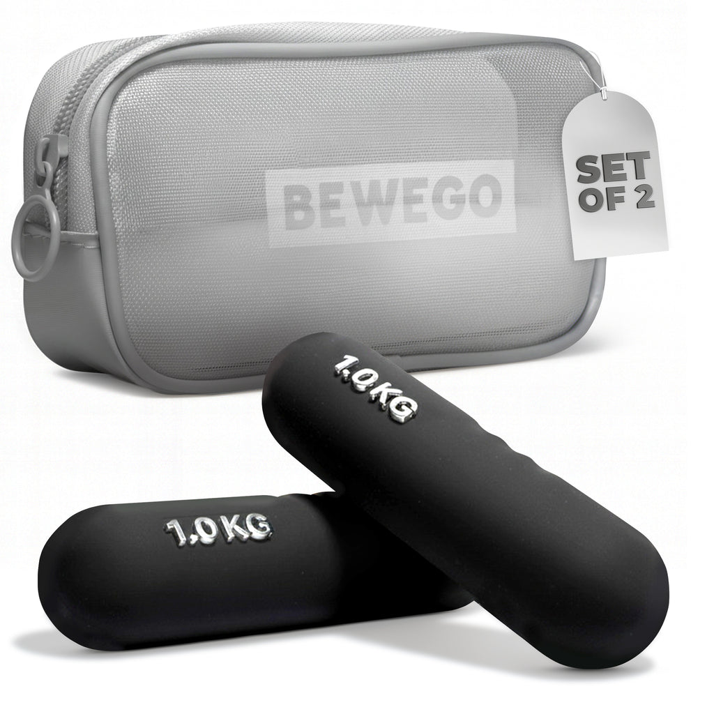 Hanteln Set 2x1 kg – Kurzhanteln / Kurzhantelset für Zuhause, Fitness & Home Workout, Neopren Handhanteln mit Sandfüllung für Frauen & Männer, Anfänger, Schwarz